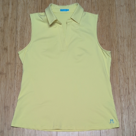 J.McLaughlin Catalina Cloth Bright Yellow Sleeveless Polo Size S - Picture 4 of 7